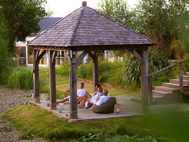 Outdoor Rustic spa at gower retreats